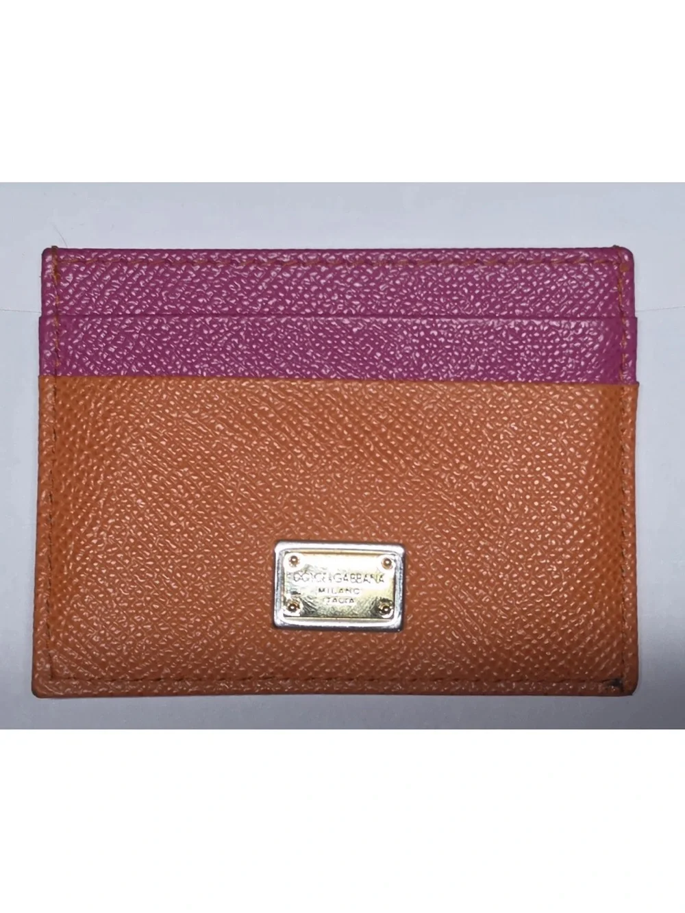 Dolce & Gabbana $475 retail sequined Heart Card Holder - Pink & Tan never used